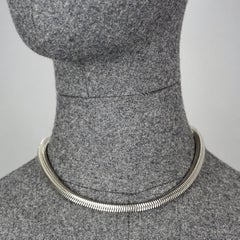 Vintage 1973 CHRISTIAN DIOR Snake Chain Silver Necklace