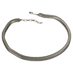 Vintage 1973 CHRISTIAN DIOR Snake Chain Silver Necklace