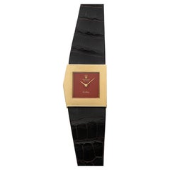 Vintage 1973 Rolex Asymmetric 4017 18K YG Manual Orange Foil 28