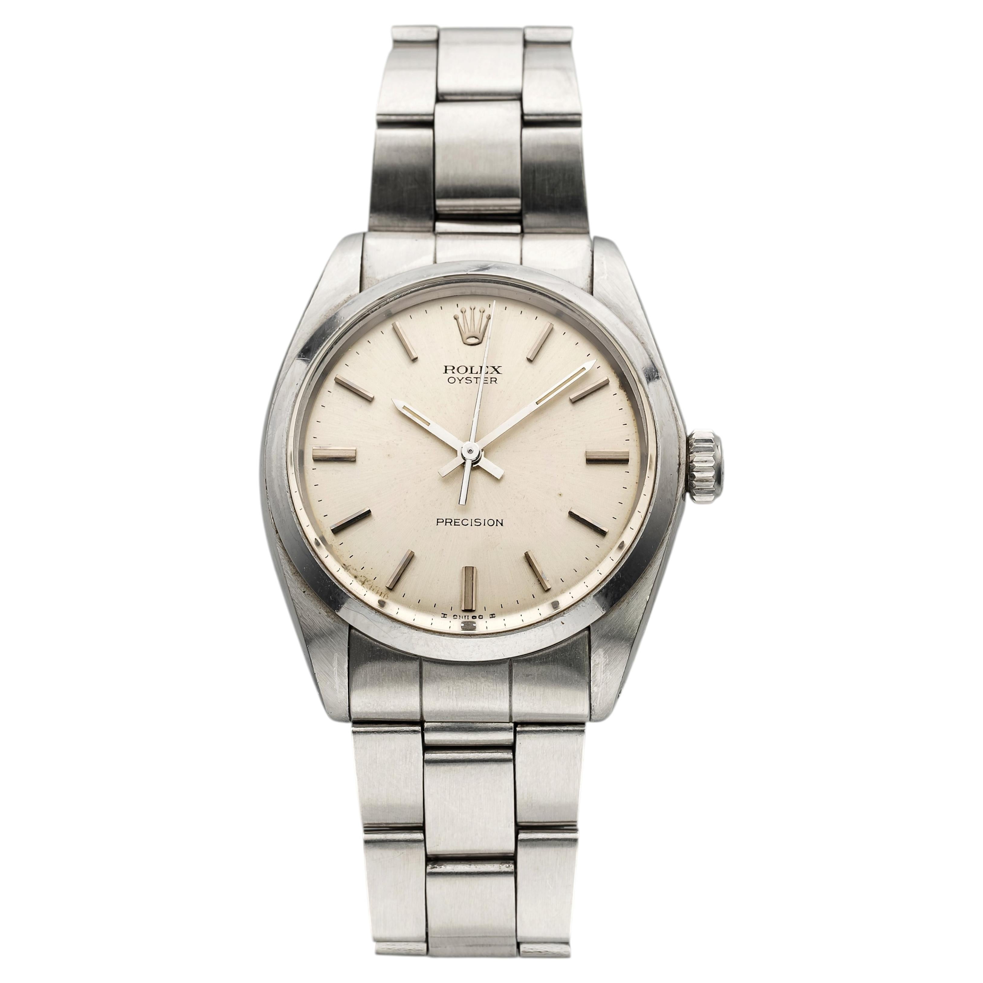 Vintage 1973 Rolex Oyster Precision 6426 Manual Silver Sunburst Dial 34mm