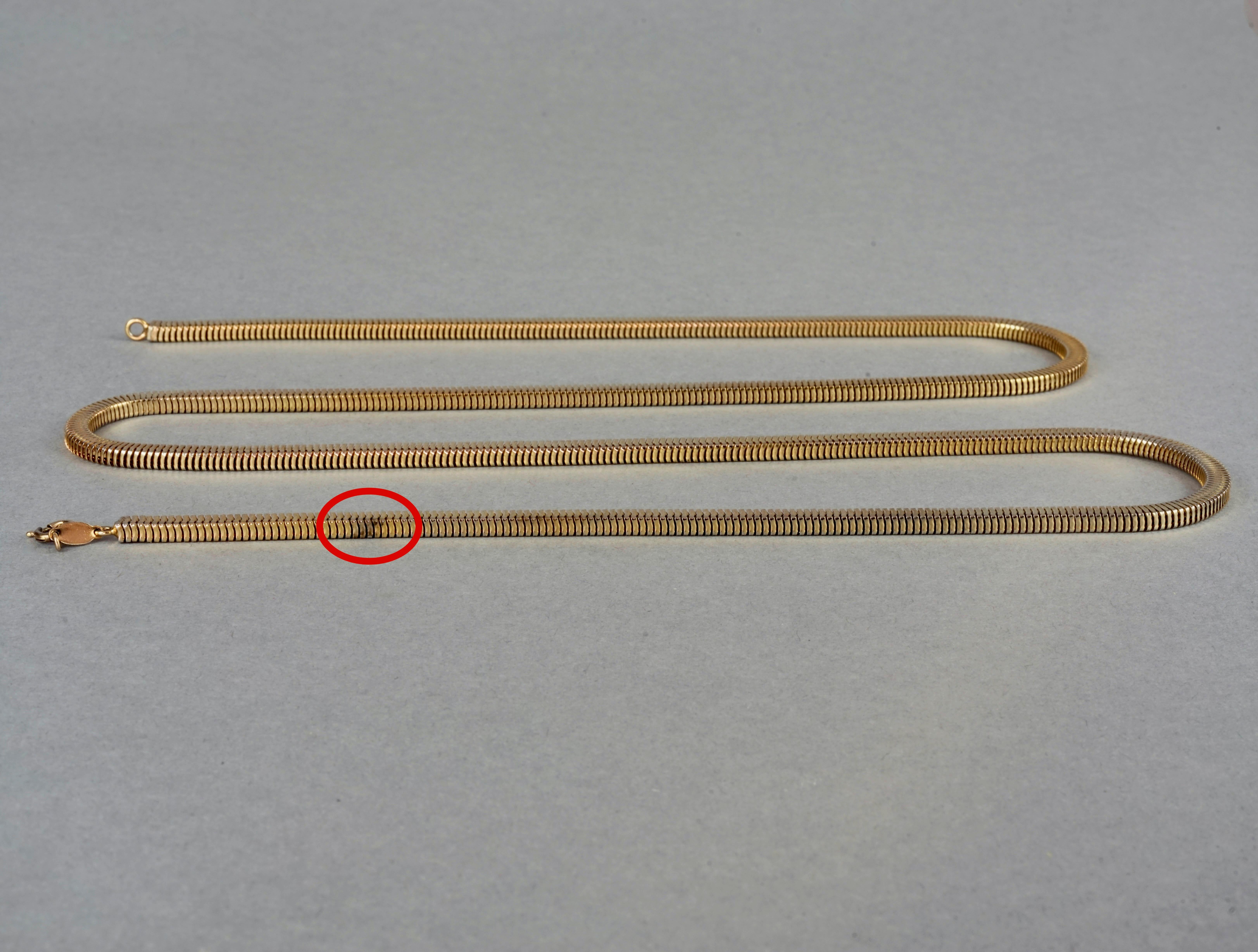 Vintage 1974 CHRISTIAN DIOR Gold Snake Chain Necklace 4