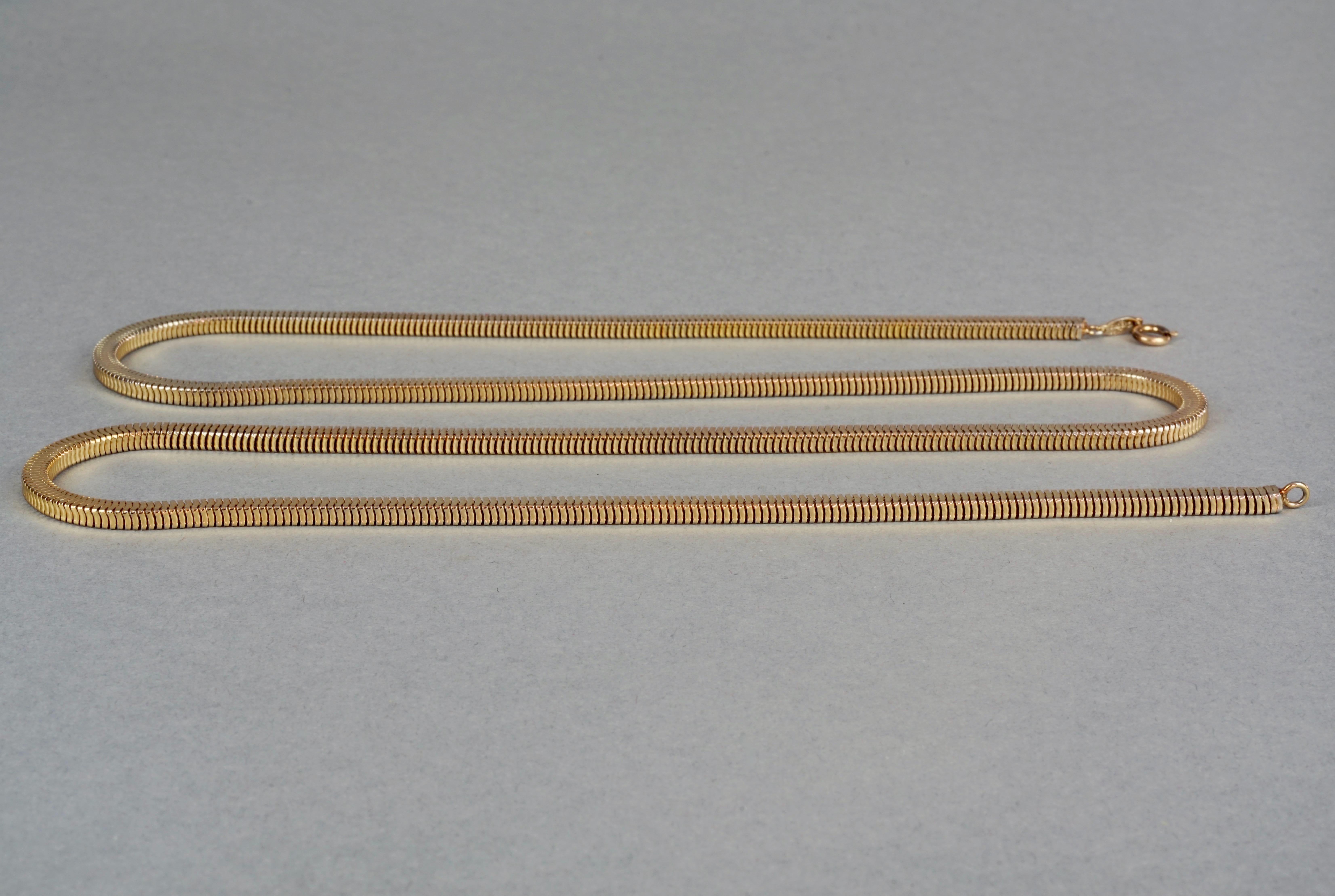 Vintage 1974 CHRISTIAN DIOR Gold Snake Chain Necklace In Good Condition In Kingersheim, Alsace