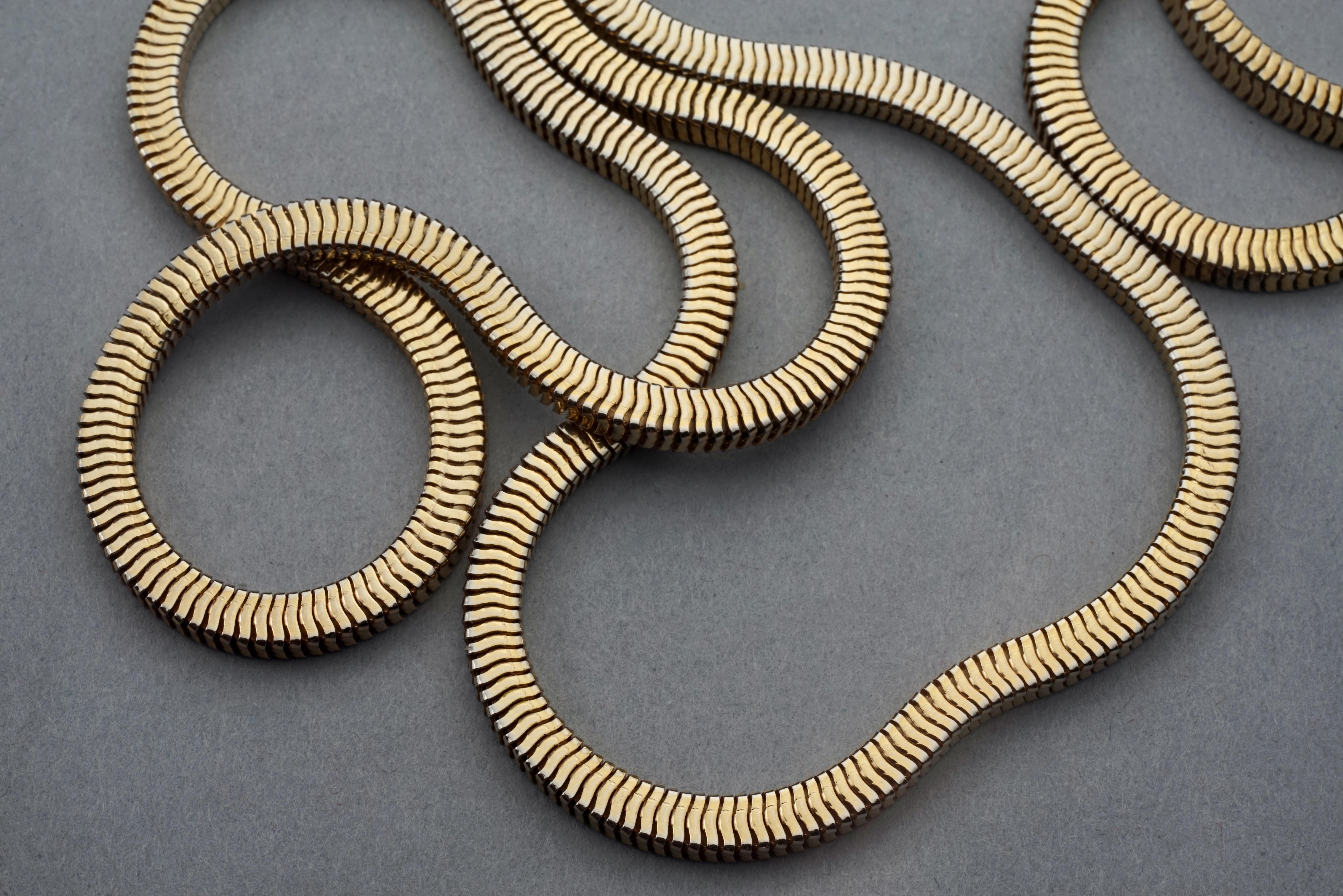 Women's Vintage 1974 CHRISTIAN DIOR Gold Snake Chain Necklace