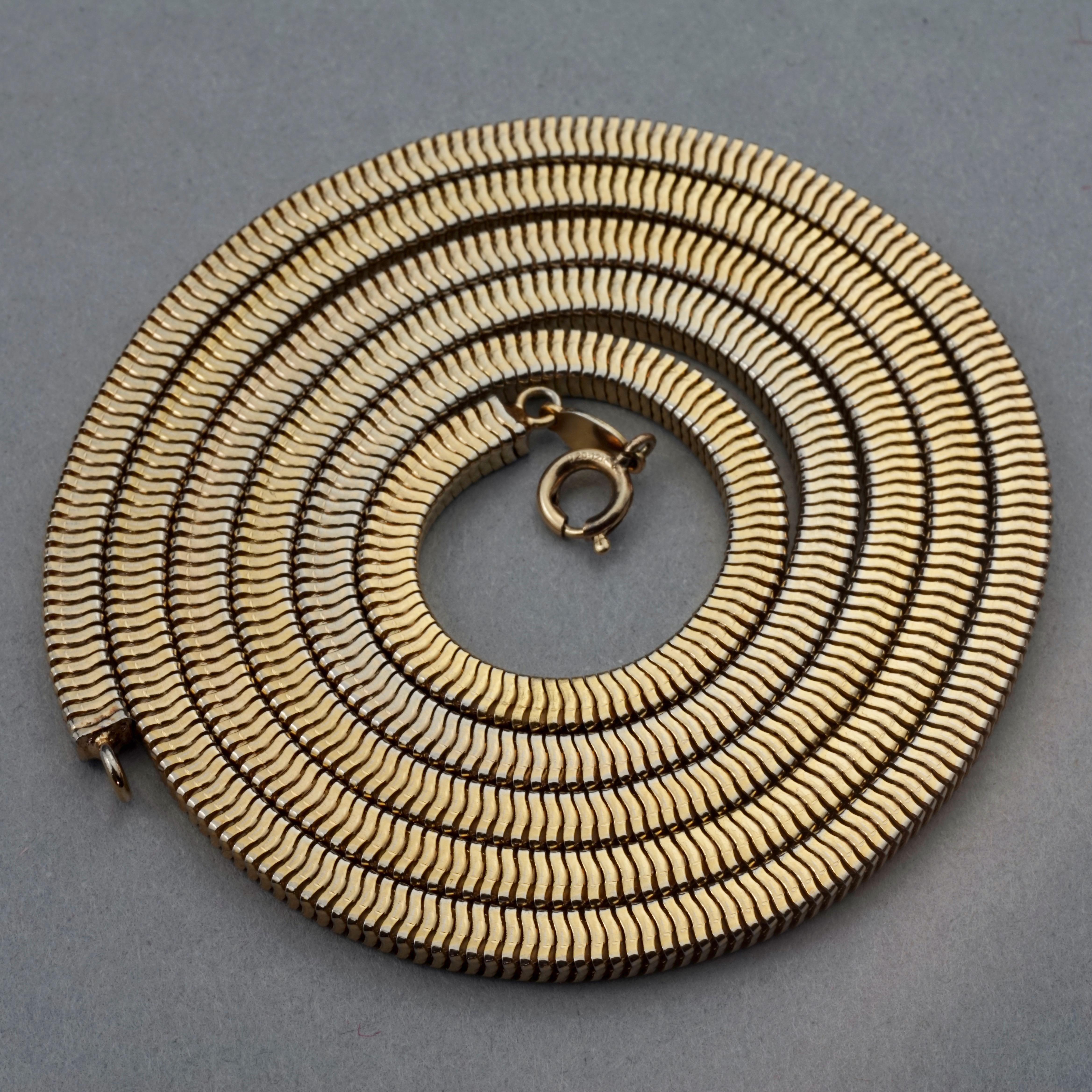 Vintage 1974 CHRISTIAN DIOR Gold Snake Chain Necklace 1