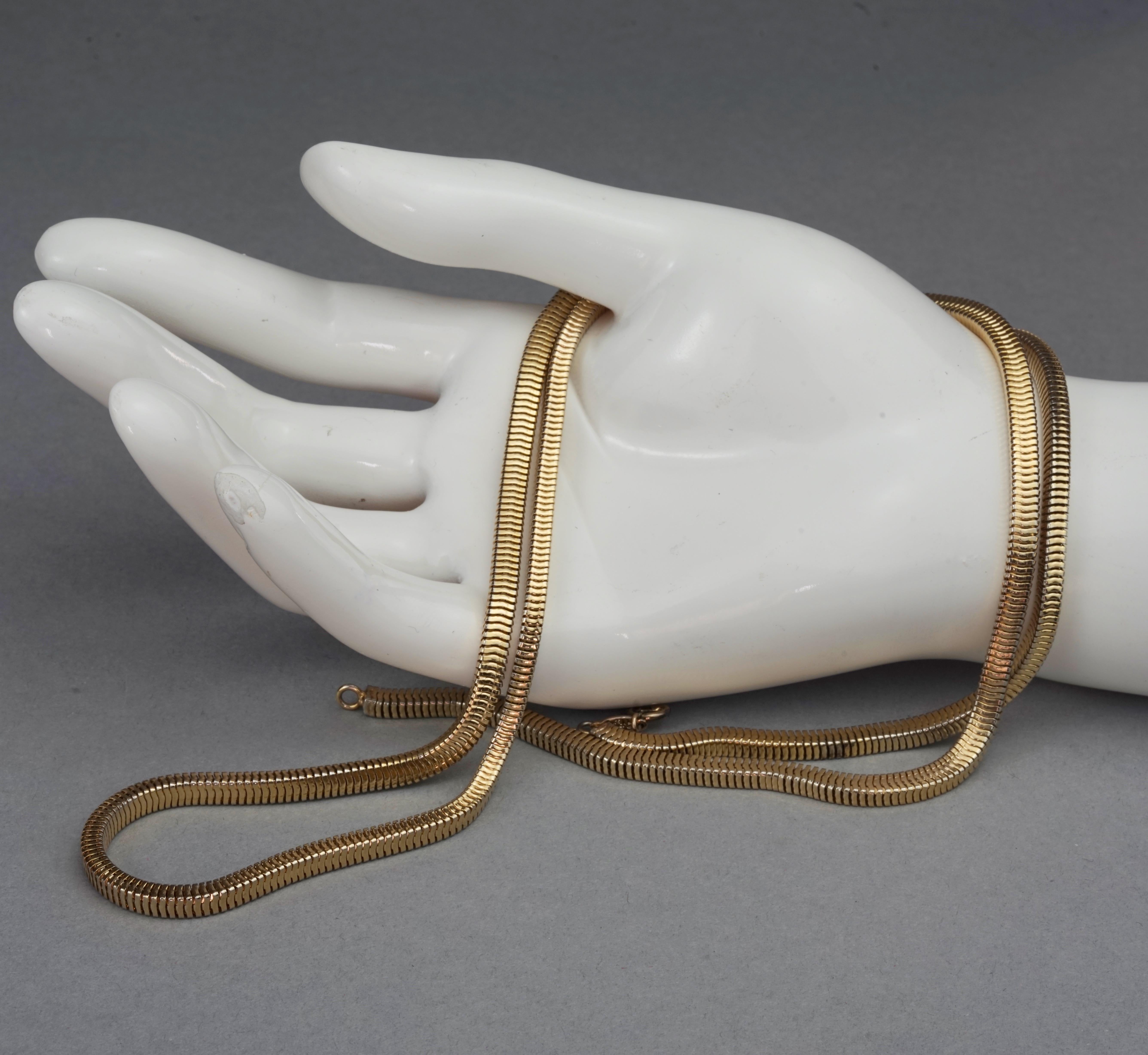 Vintage 1974 CHRISTIAN DIOR Gold Snake Chain Necklace 2