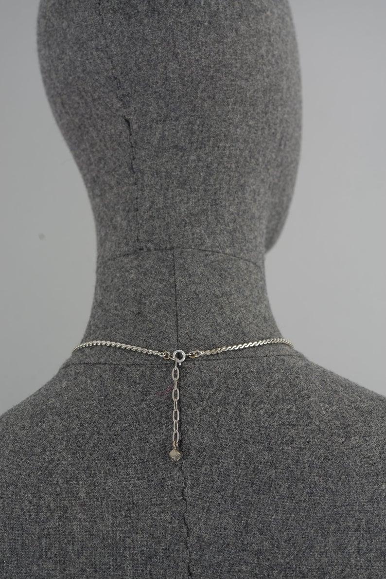Vintage 1974 CHRISTIAN DIOR Sapphire Rhinestone Necklace 2