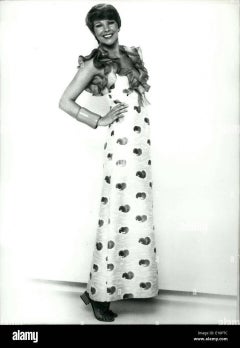 Archival 1974 Courreges Documented Green Print Cotton Ruffle Organza Maxi Dress