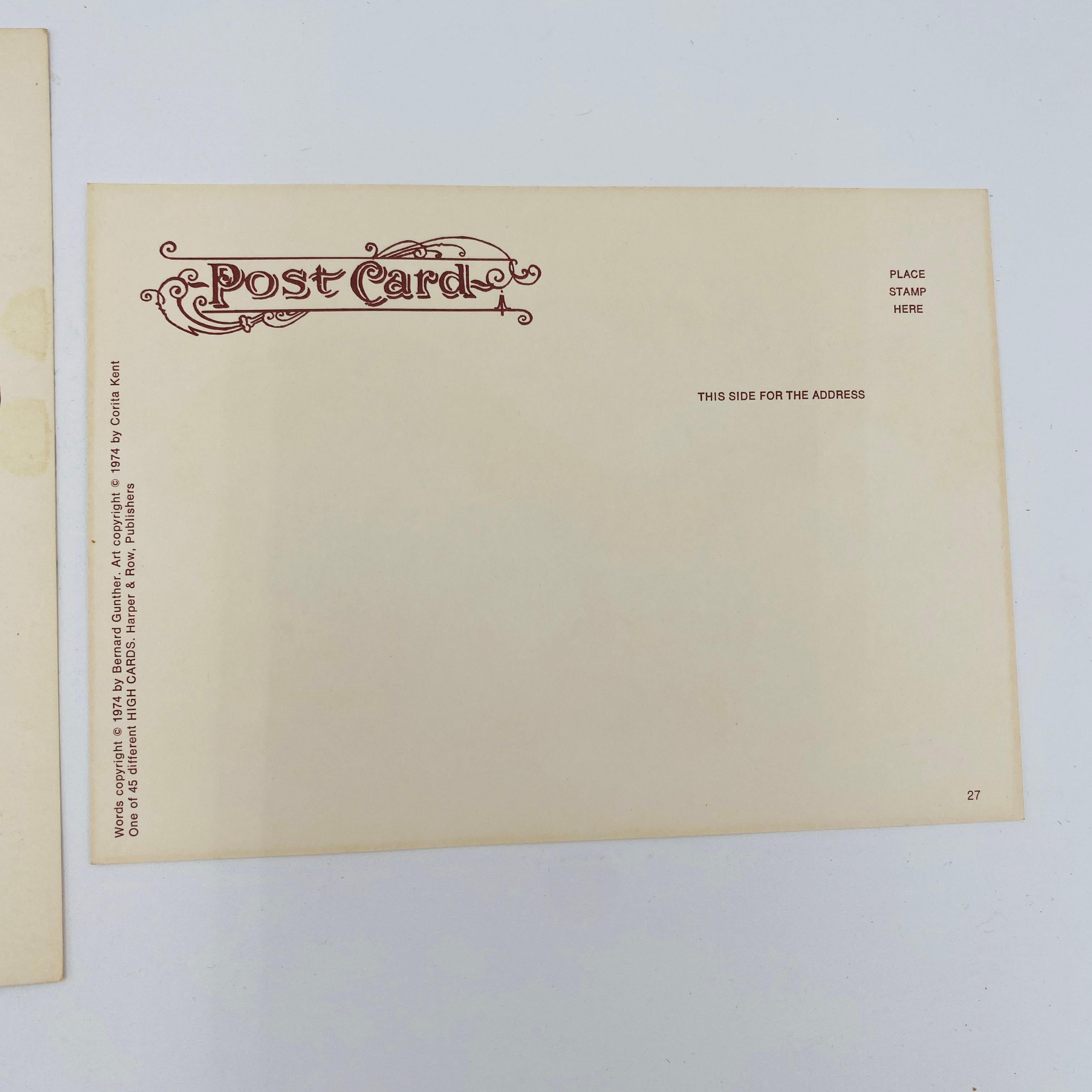 Vintage 1974 HIGH CARDS: Bilderpoem-Poster, Postkarten von Corita Kent, Vintage im Angebot 1