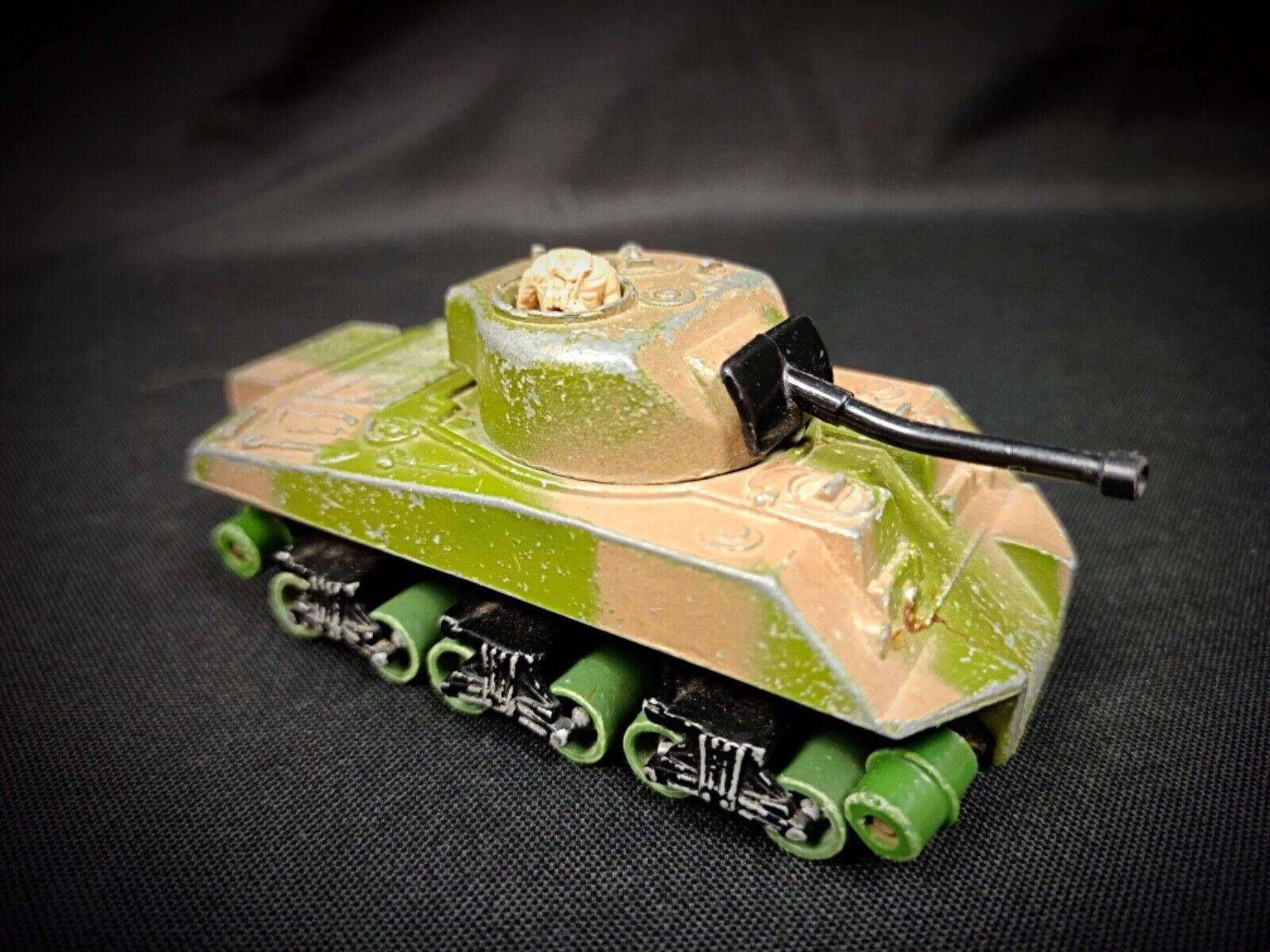 This collectible piece from the 1974 Matchbox Battle Kings series features the iconic Sherman tank. A must-have for vintage toy enthusiasts or military memorabilia collectors, this tank captures the essence of mid-20th century military vehicles in a