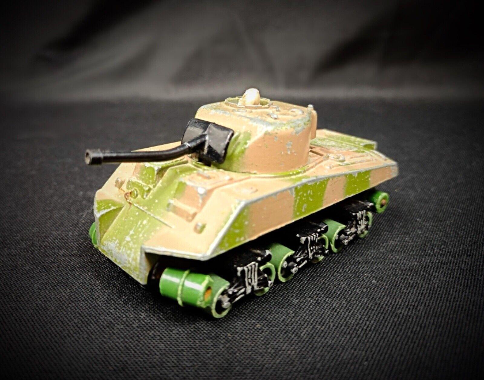 Metal Vintage 1974 Matchbox Sherman Tank by Lesney - Battle Kings Series - 2Y194 For Sale