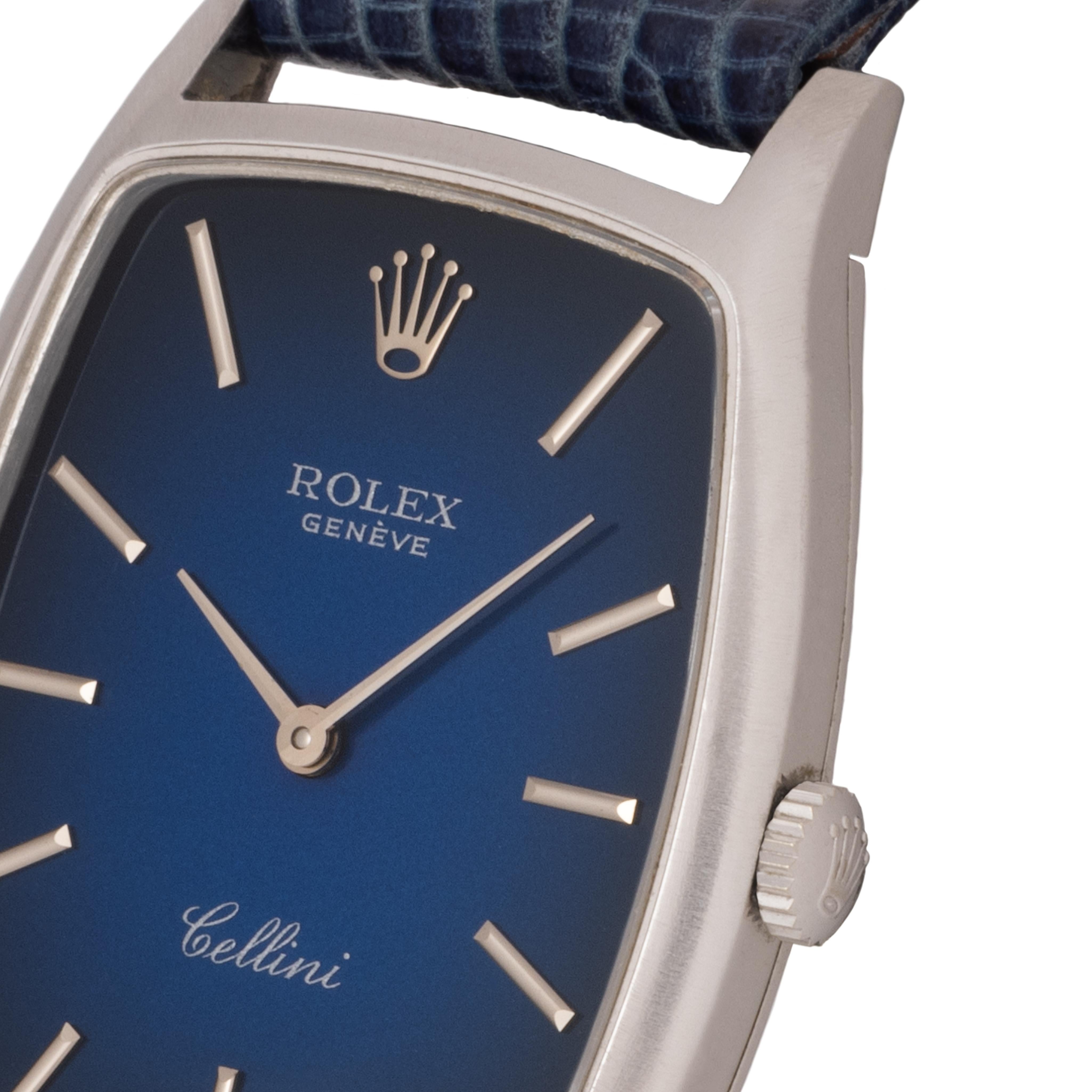 Femenino o masculino Vintage 1974 Rolex Cellini de oro blanco de 18 quilates Modelo 3807