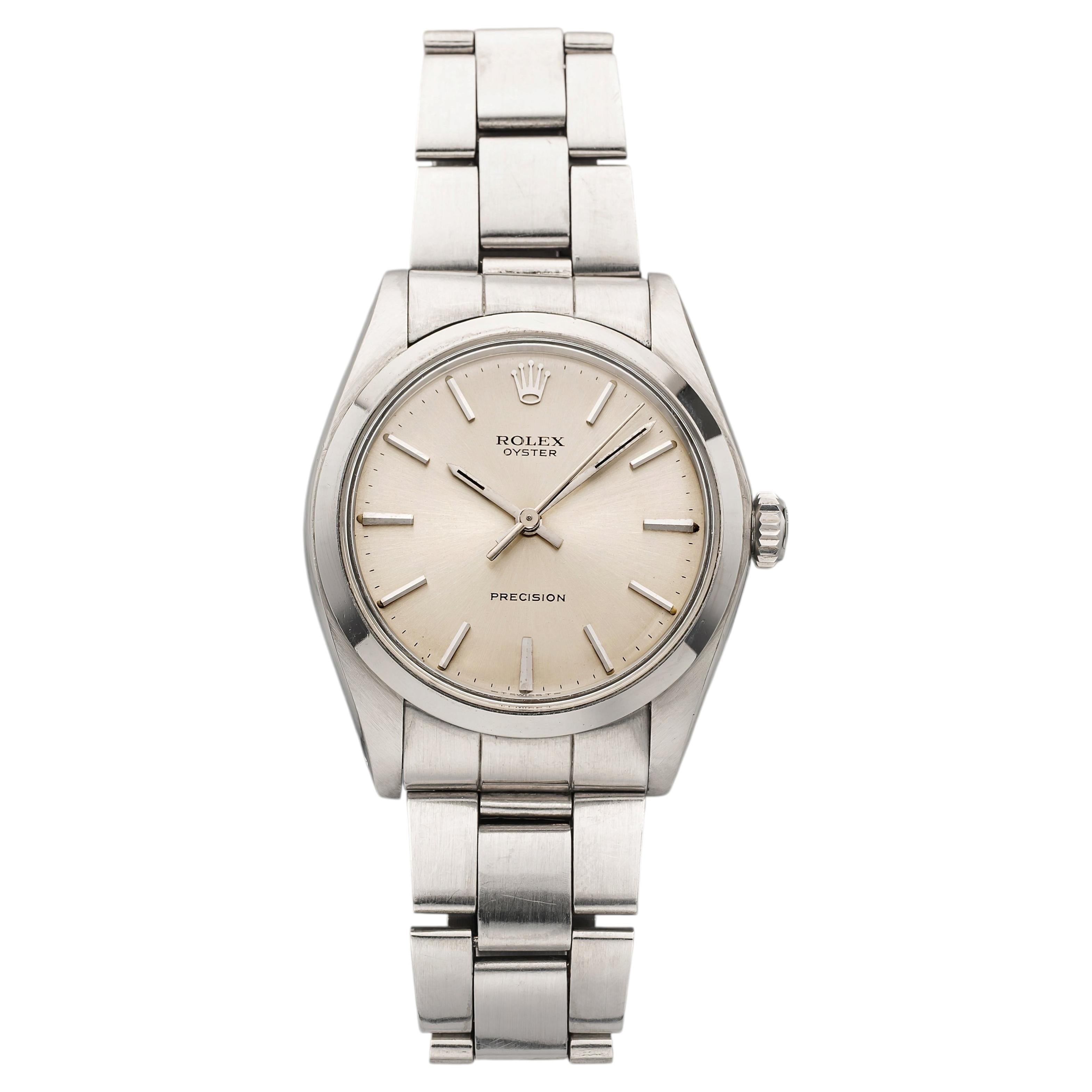 Vintage 1974 Rolex Oyster 6426 Acero inoxidable Plata Esfera Sunburst Manual 34mm