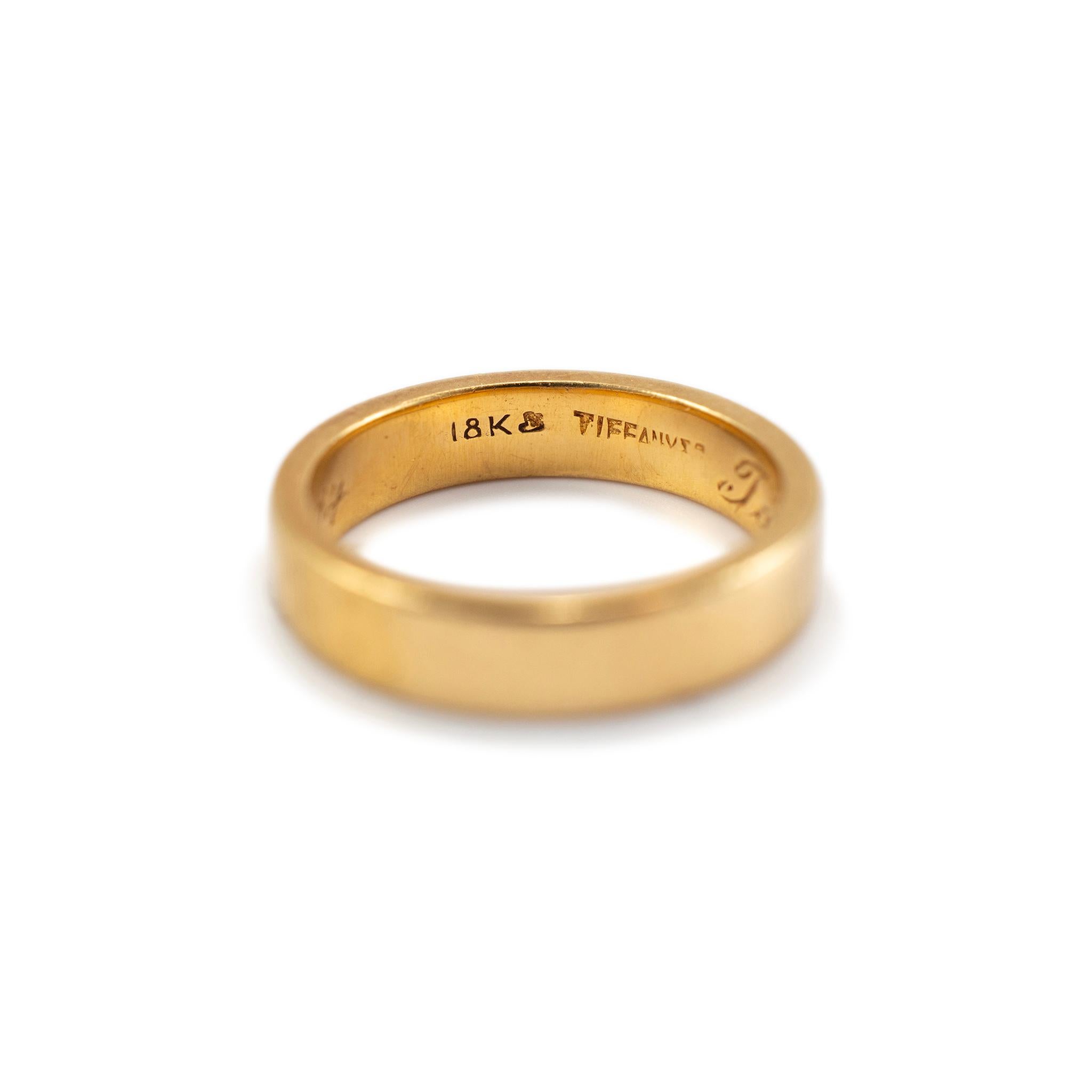 Vintage 1974 Tiffany & Co. 18K Gelbgold Flaches Hochzeitsband 1