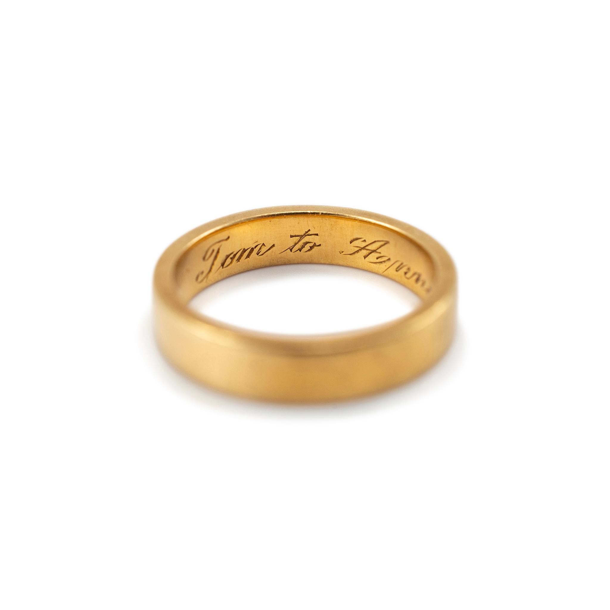 Vintage 1974 Tiffany & Co. 18K Gelbgold Flaches Hochzeitsband 2