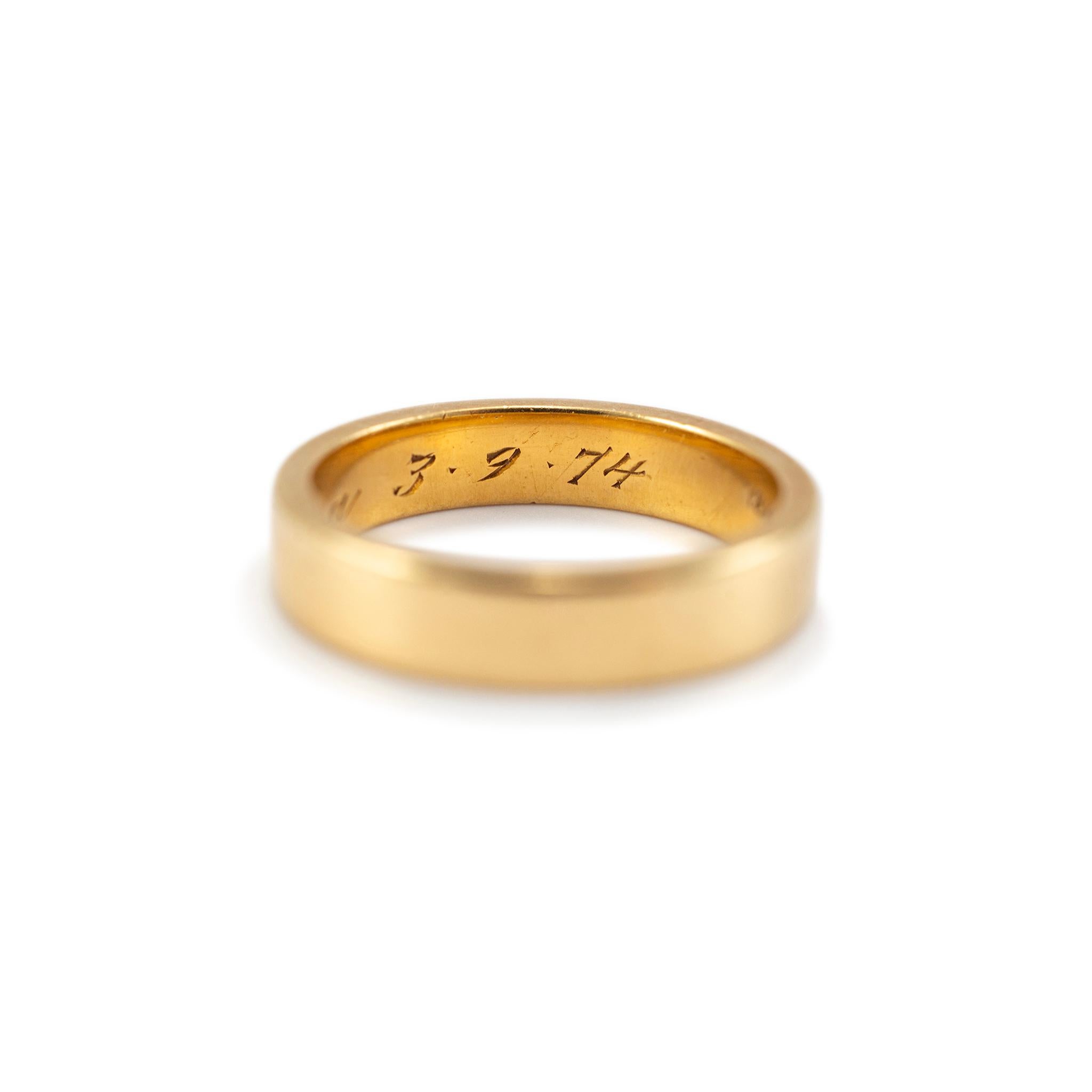 Vintage 1974 Tiffany & Co. 18K Gelbgold Flaches Hochzeitsband 3