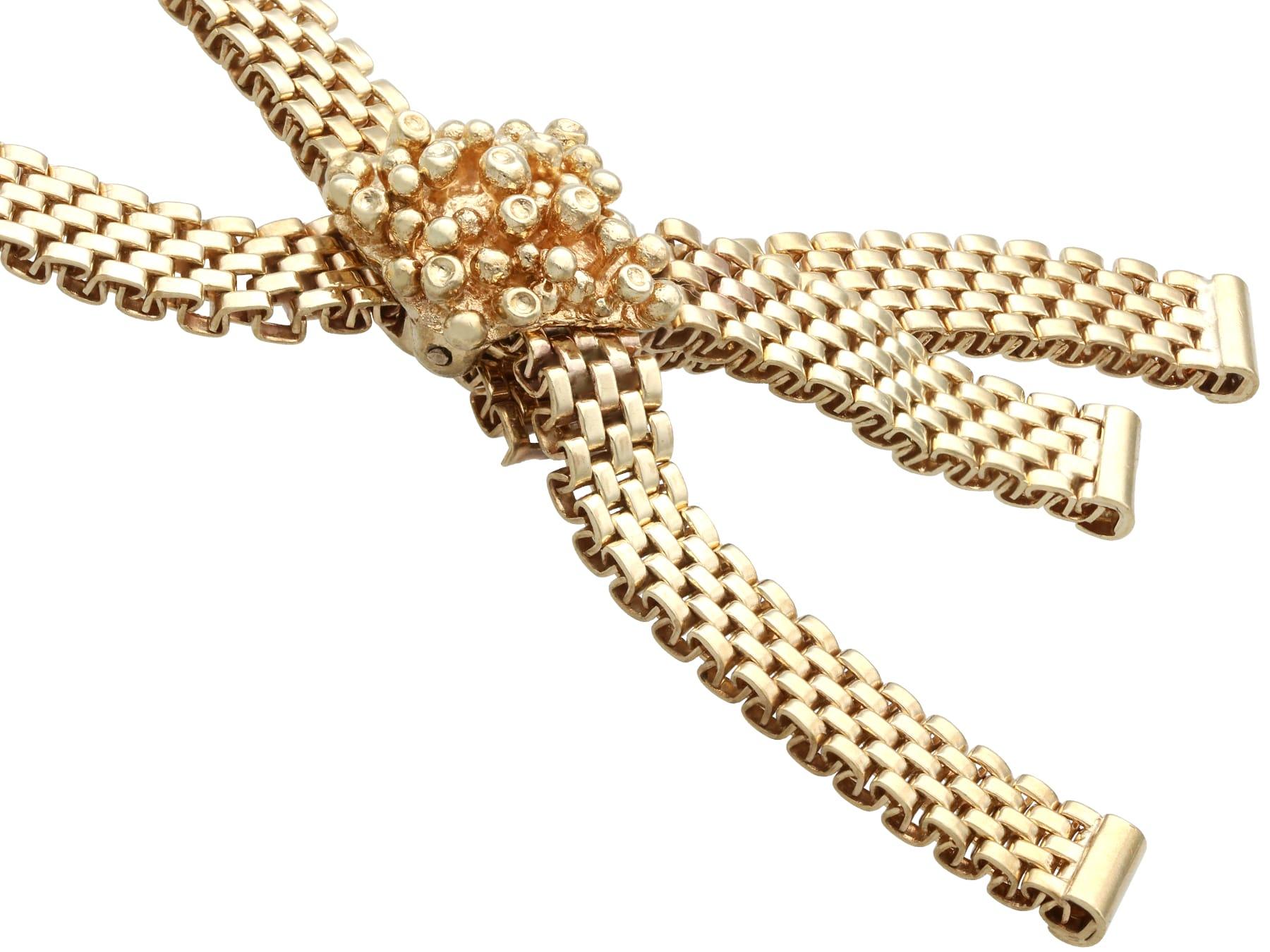 Vintage 9K Gelbgold Halskette für Damen oder Herren im Angebot