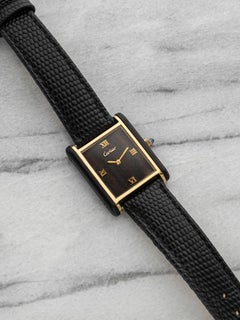Vintage 1975 Cartier Tank Palissandre de Rio Vermeil Rosewood Dial Manual 25mm
