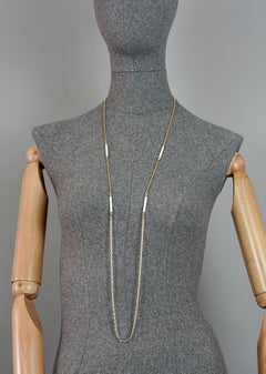 Vintage 1975 CHRISTIAN DIOR White Bar Link Chain Necklace