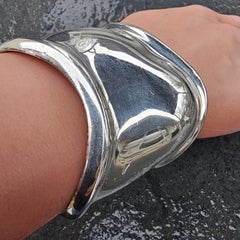 Vintage 1975 Elsa Peretti Tiffany & Co. Bone Cuff Bracelet Sterling Silver 92.4g