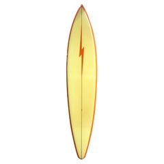 Vintage 1975 Gerry Lopez Shaped Lightning Bolt Surfboard