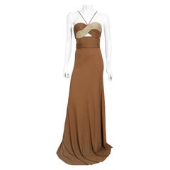 Vintage 1975 Madame Grès Haute Couture Seltene Dokumentierte Seiden-Jersey Ausschnitt Kleid