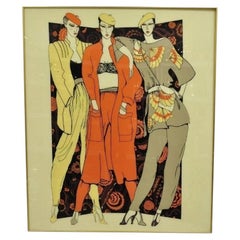 Vintage-Wandbild aus Polycast-Acryl, 1975, „Vogue“ – Damenmode im Retro-Stil (groß)