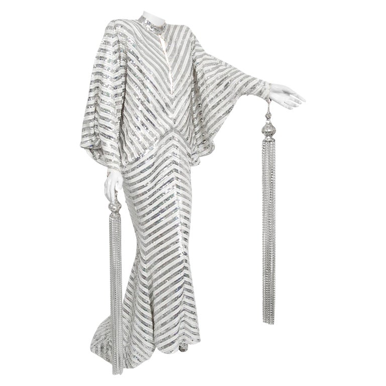 diana ross silver dress Sold at Auction: Diana Ross stage-worn "disco-ball" silver sequined gown by Ret Turner
