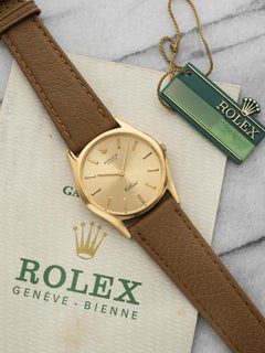 Vintage 1976 Rolex Cellini 18K YG 3804 Handaufzug Champagner Zifferblatt 30mm