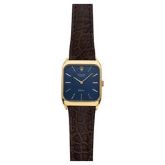 Vintage 1976 Rolex Cellini 4135 18K Yellow Gold Matte Blue Dial Manual 27mm