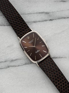 Vintage 1976 Rolex Cellini White Gold 4113 Manual Purple Sunburst Dial 26mm