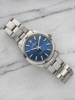 Vintage 1976 Rolex Oyster Perpetual 1002 Blue Sunburst Dial 34mm