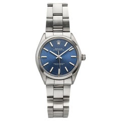 Vintage 1976 Rolex Oyster Perpetual 1002 Blue Sunburst Dial 34mm