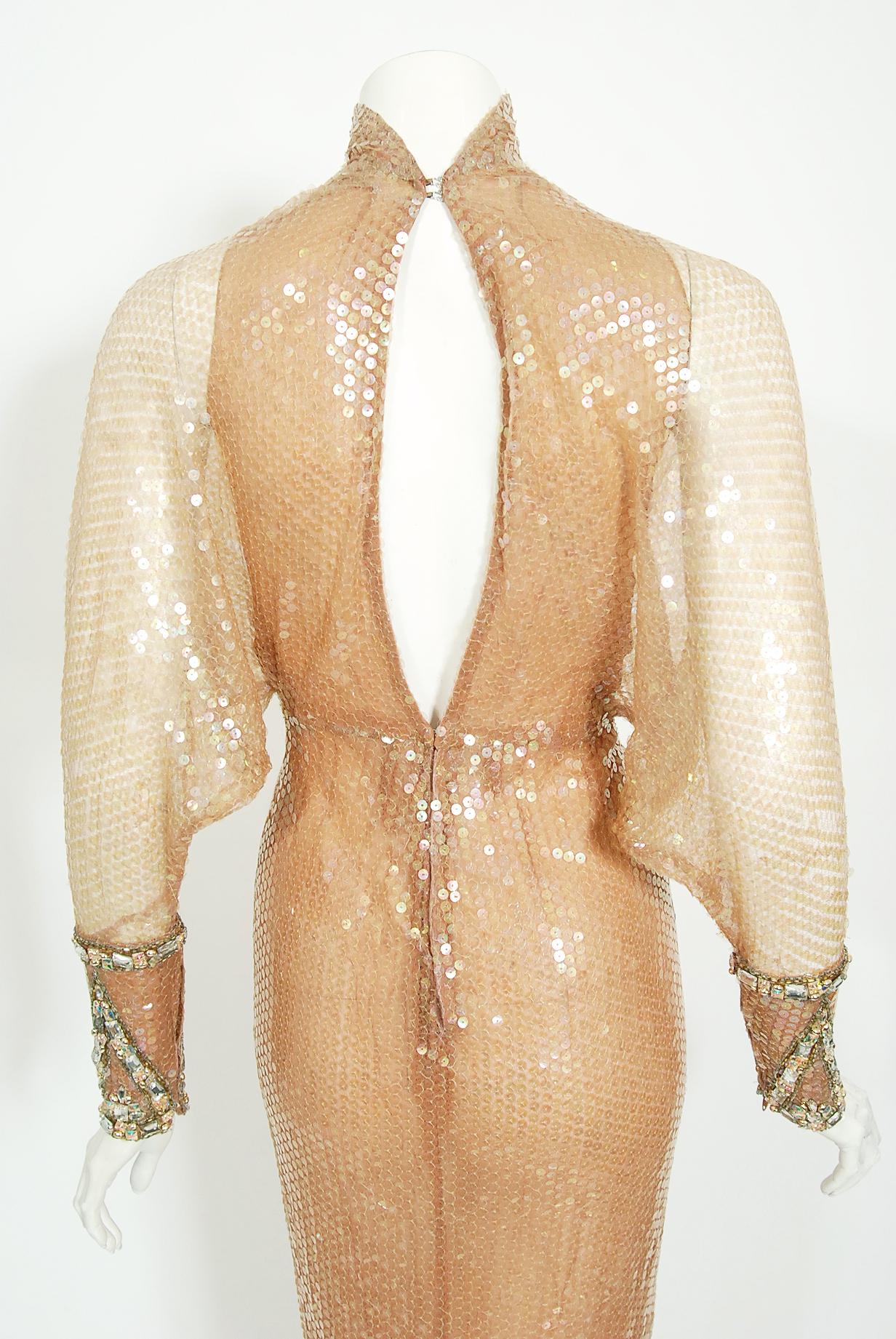 Vintage 1976 Sonny & Cher Documented Custom-Made Bob Mackie Sequin Gown Suit Set 4