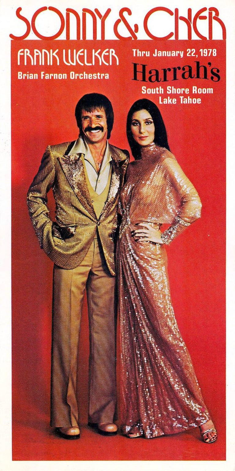 Own a major slice of celebrity history! Two important, well-documented Sonny & Cher worn garments custom made for their 1976-77 promotional pictures and Westchester/Harrah's performances. The legendary costume designer Ret Turner created Sonny