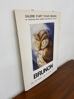 Vintage 1977 Brunon Ausstellungsplakat Paris Galerie d'Art de la Place Beauvau.