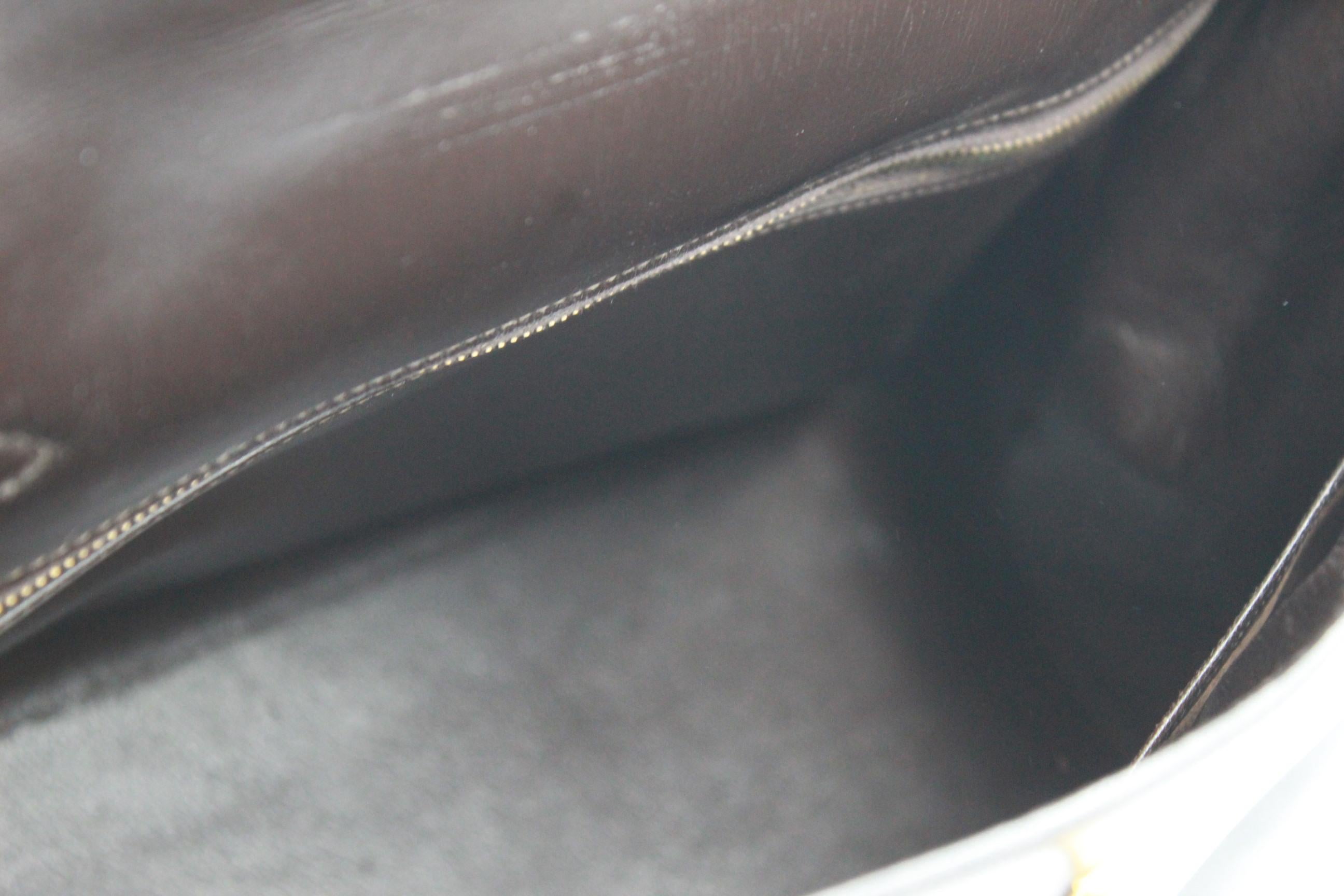 Vintage 1977 Hemes Kelly 32 Bag in Dark Brown Chocolate Box Leather 4