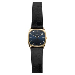 Vintage 1977 Patek Philippe 3666 18K YG Cushion Blue Sunburst Dial Manual 28mm