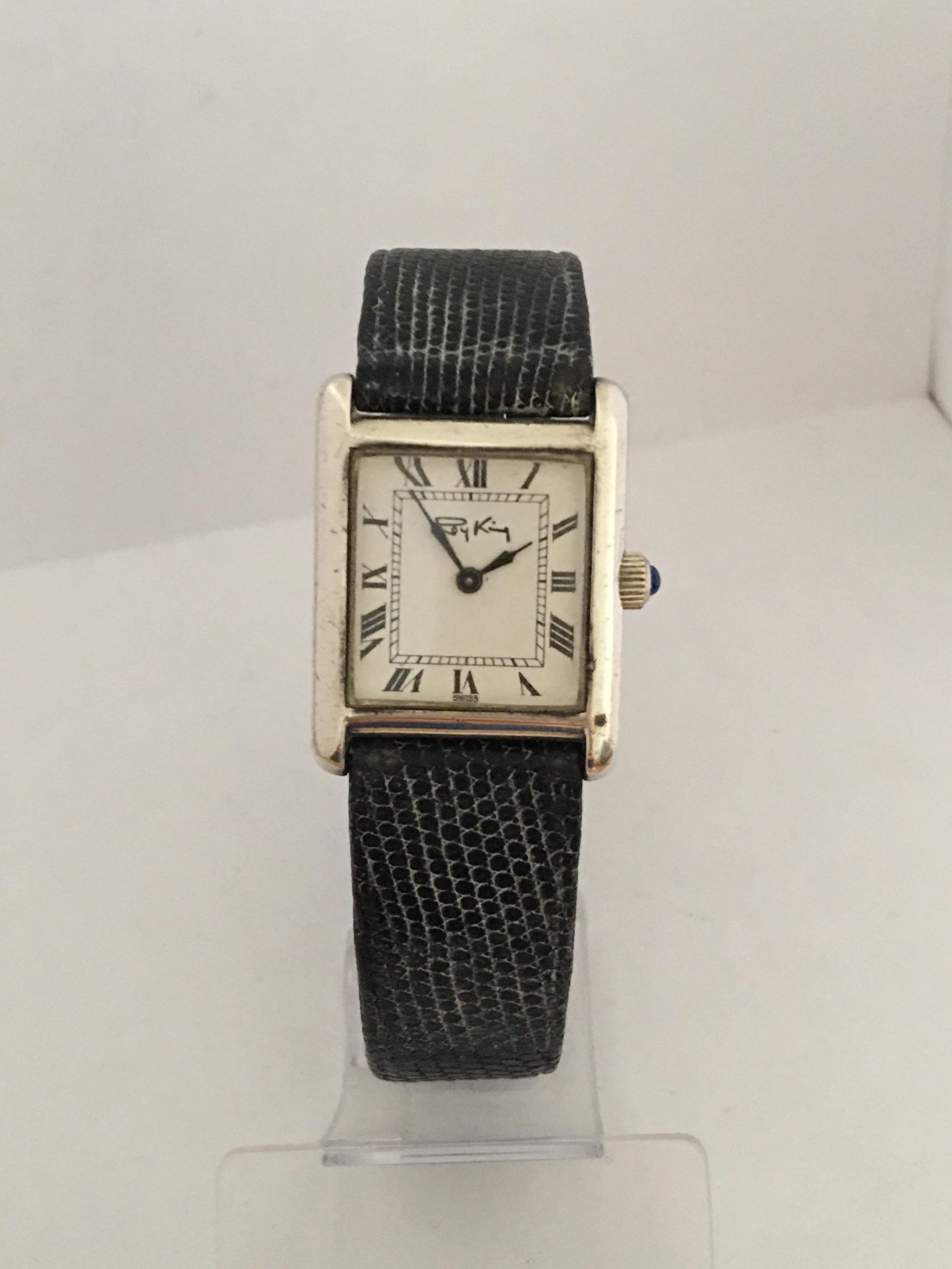 Vintage 1977 Roy King Solid Silver Tank Watch 8
