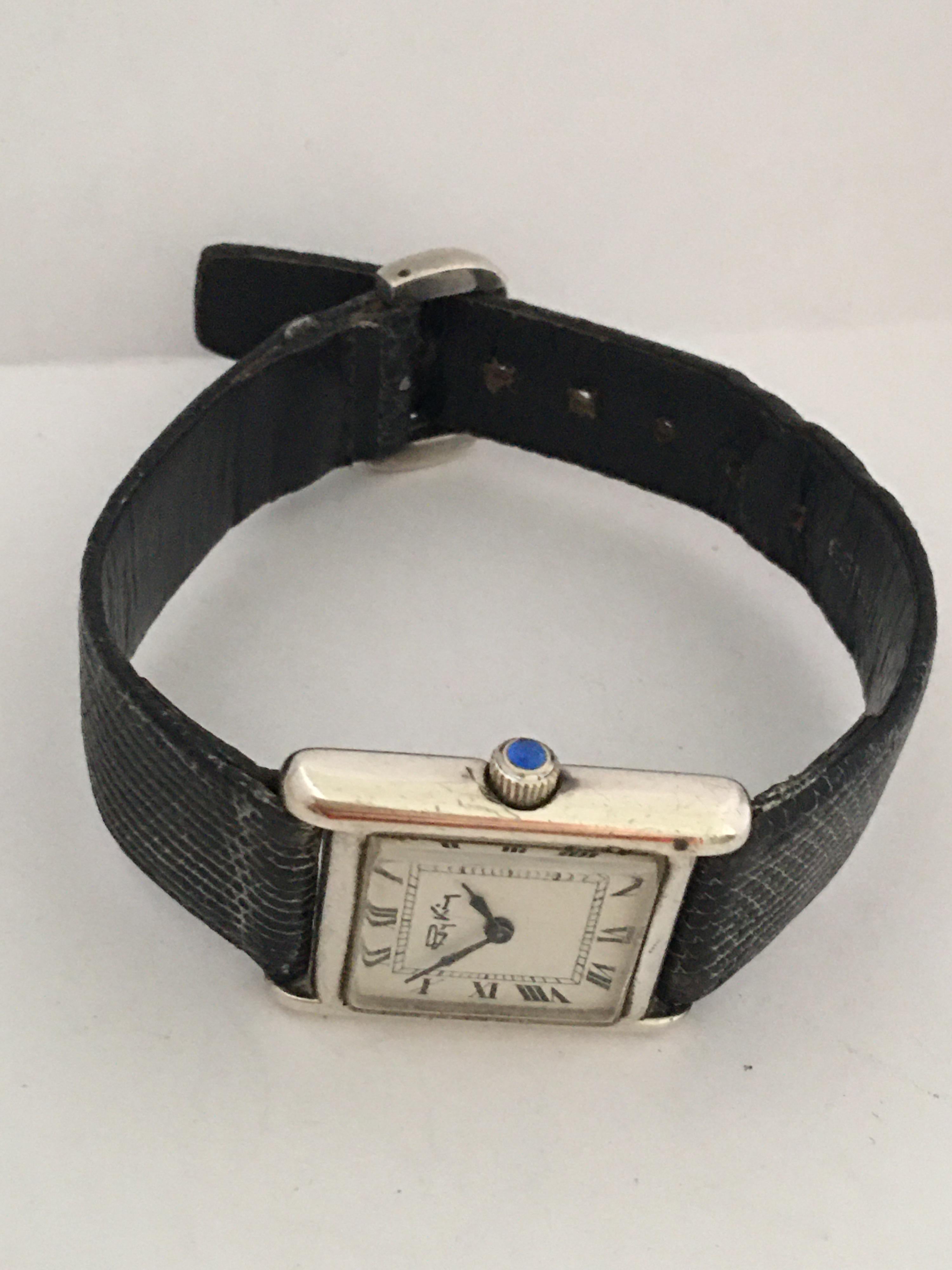 Women's or Men's Vintage 1977 Roy King Solid Silver Tank Watch