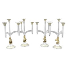 Candelabro a quattro luci in argento sterling vintage del 1977