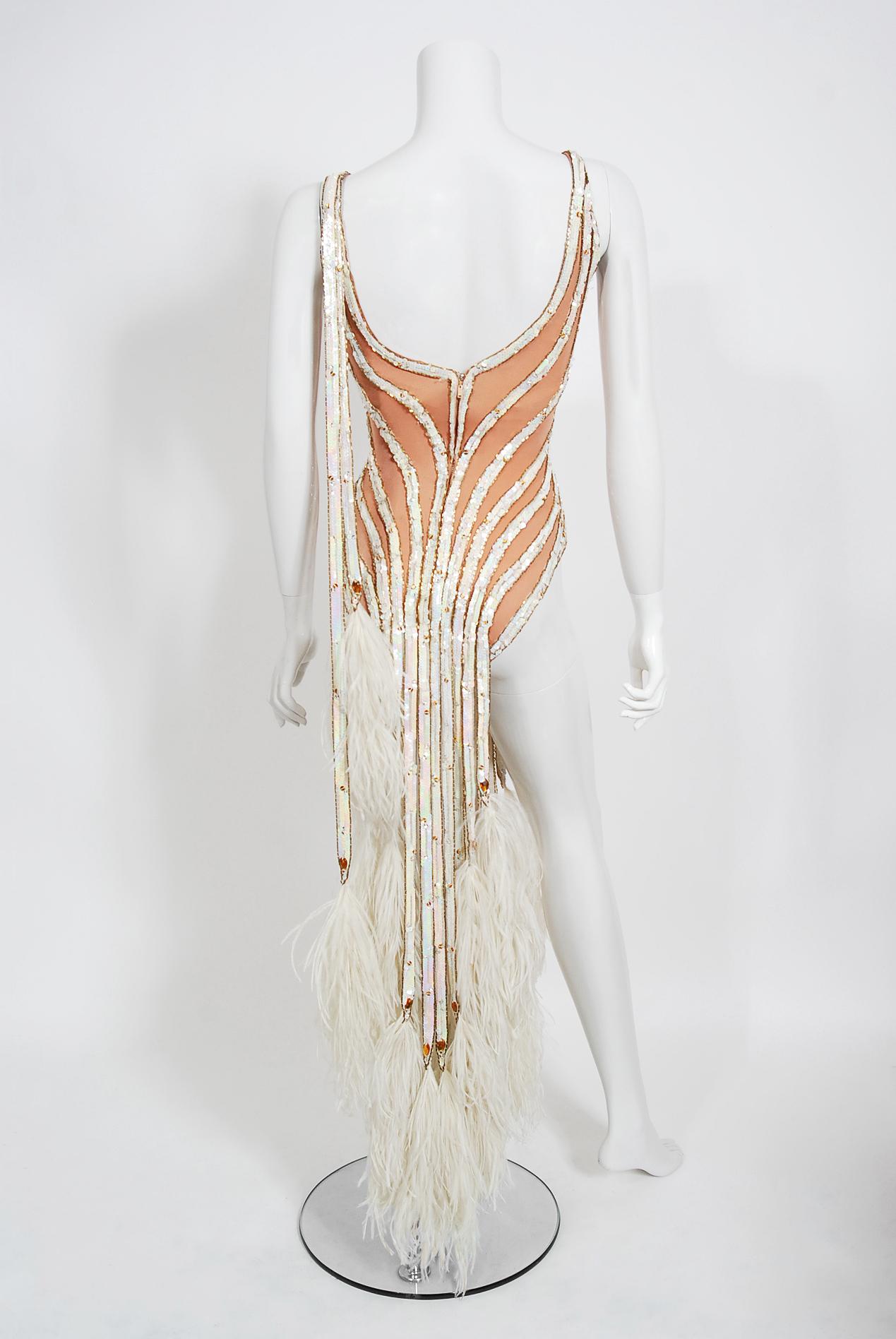 Vintage 1978 Bob Mackie for Mitzi Gaynor Documented Sequin Feather ...