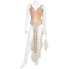 Vintage 1978 Bob Mackie for Mitzi Gaynor Documented Sequin Feather Dance Costume