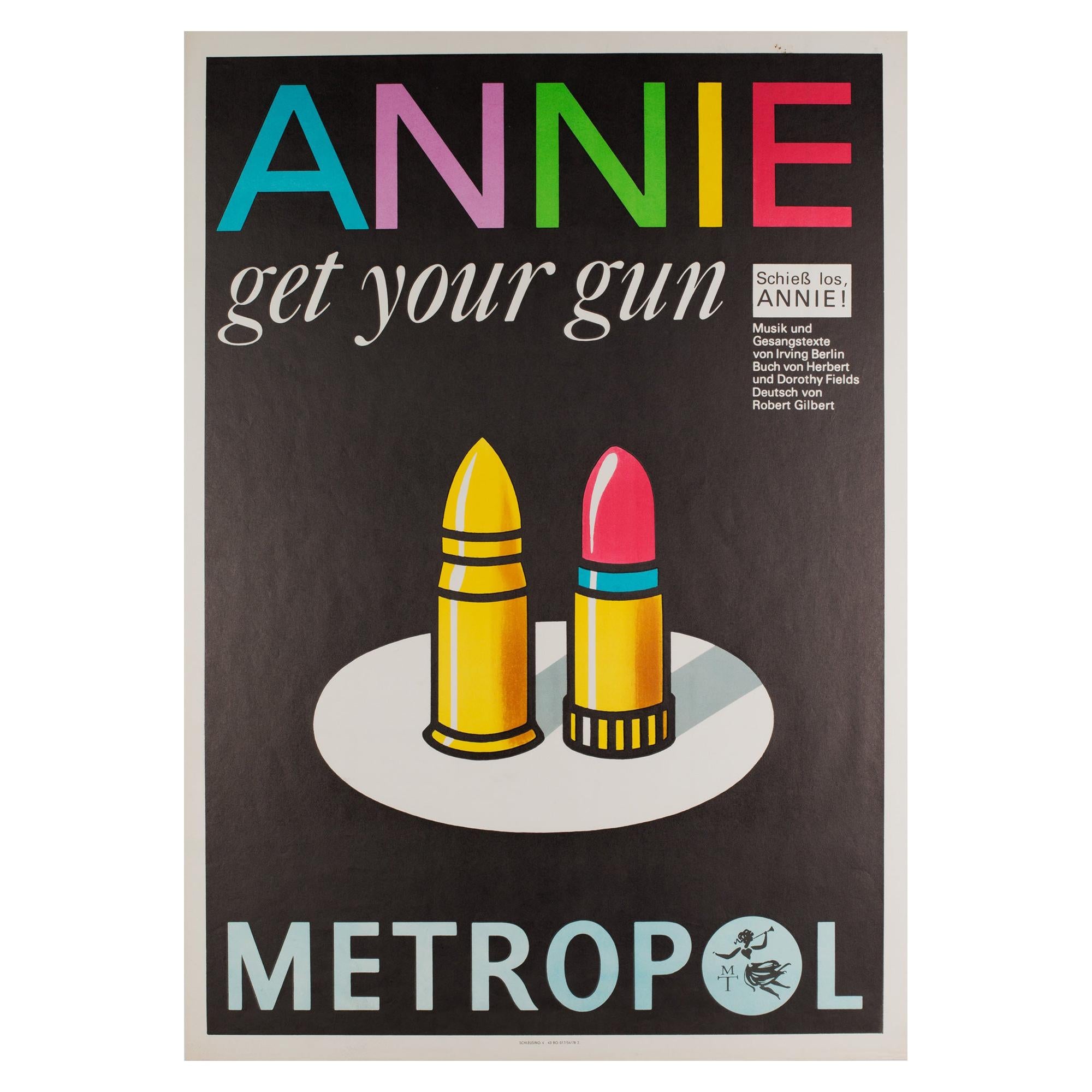 Vintage 1978 East German Annie Get Your Gun Theatre Poster