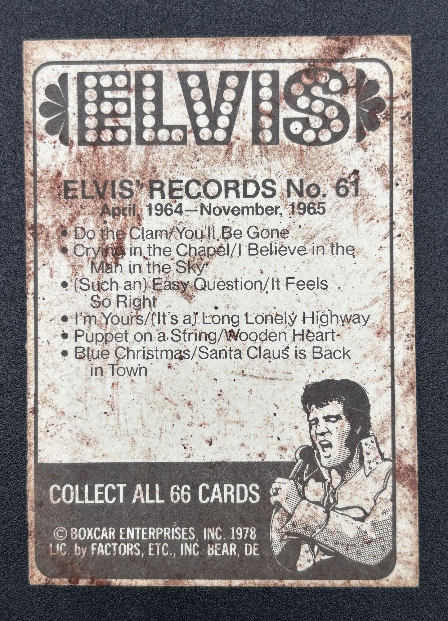 Vintage 1978 Elvis Presley Trading Card Set de Boxcar Enterprises en Bueno estado para la venta en Van Nuys, CA