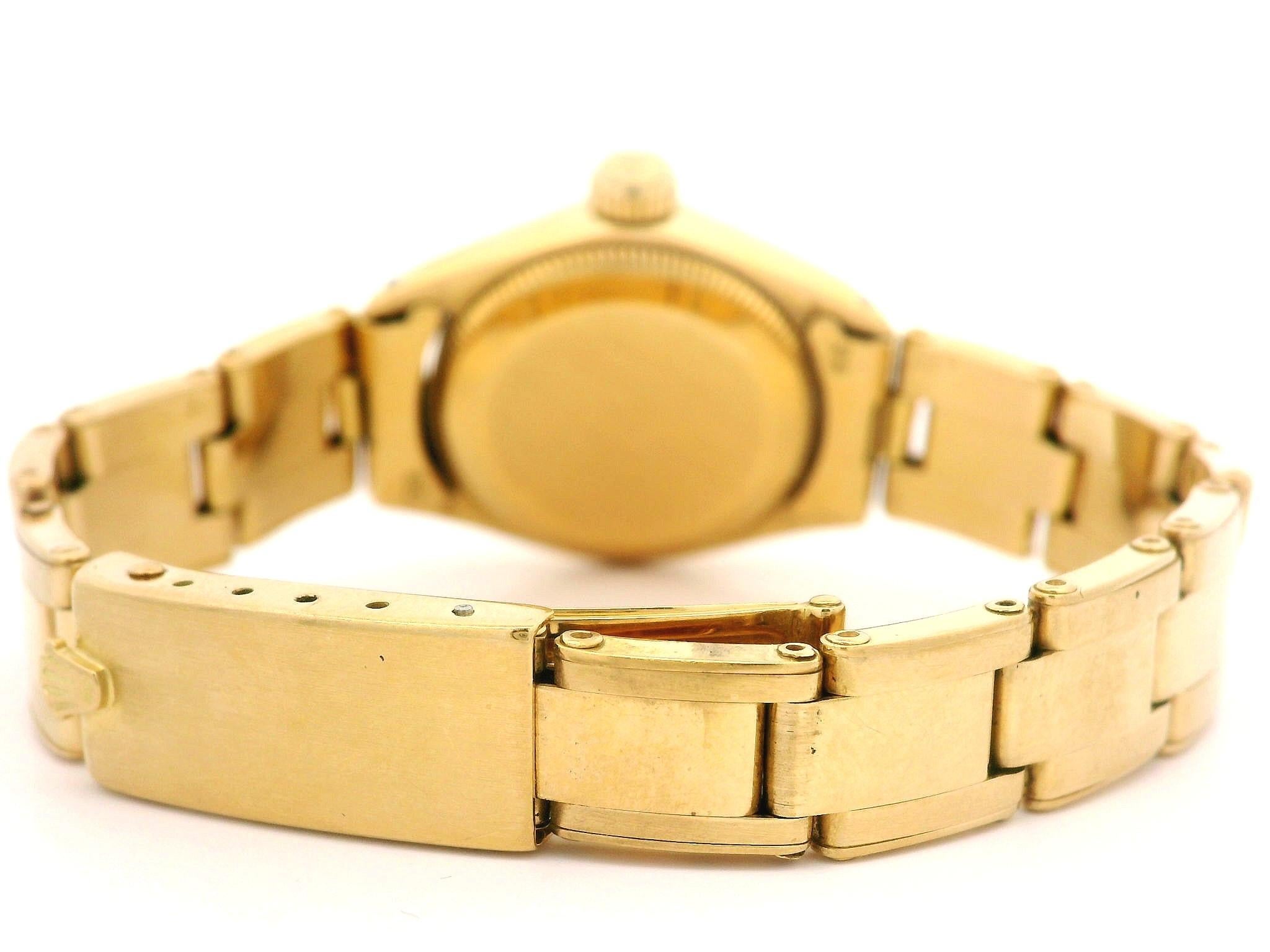 Vintage 1978 Ladies 18k Yellow Gold Rolex 25mm Watch Ref. 6719 w/ Rivet Bracelet 1