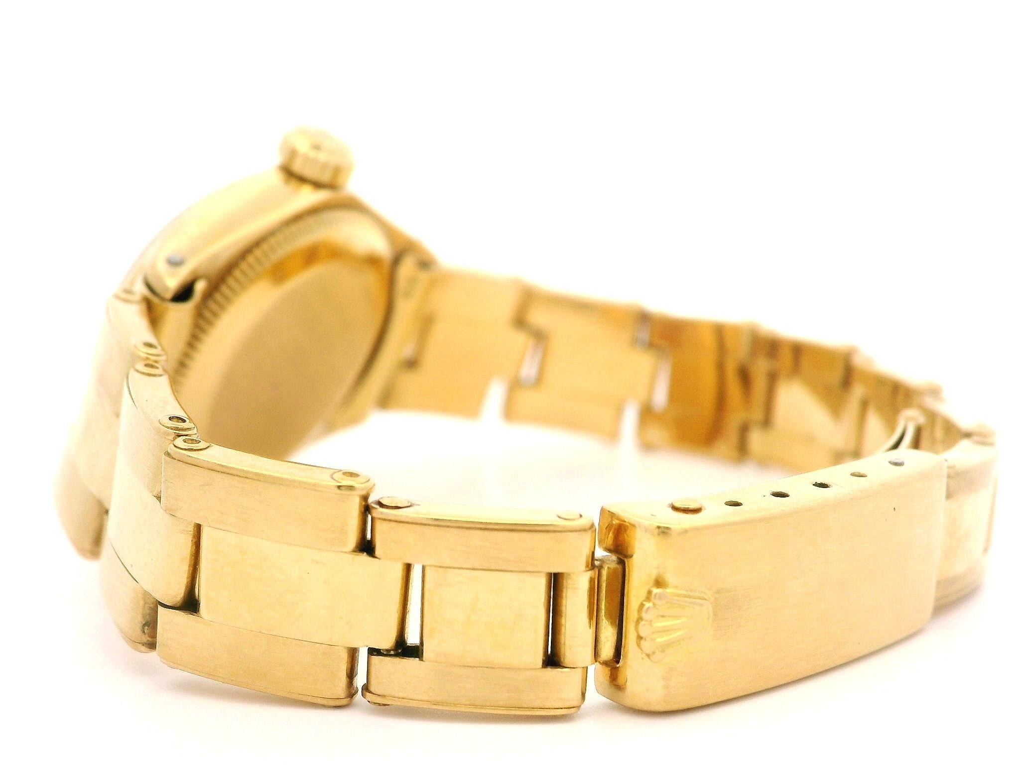 Vintage 1978 Ladies 18k Yellow Gold Rolex 25mm Watch Ref. 6719 w/ Rivet Bracelet 2