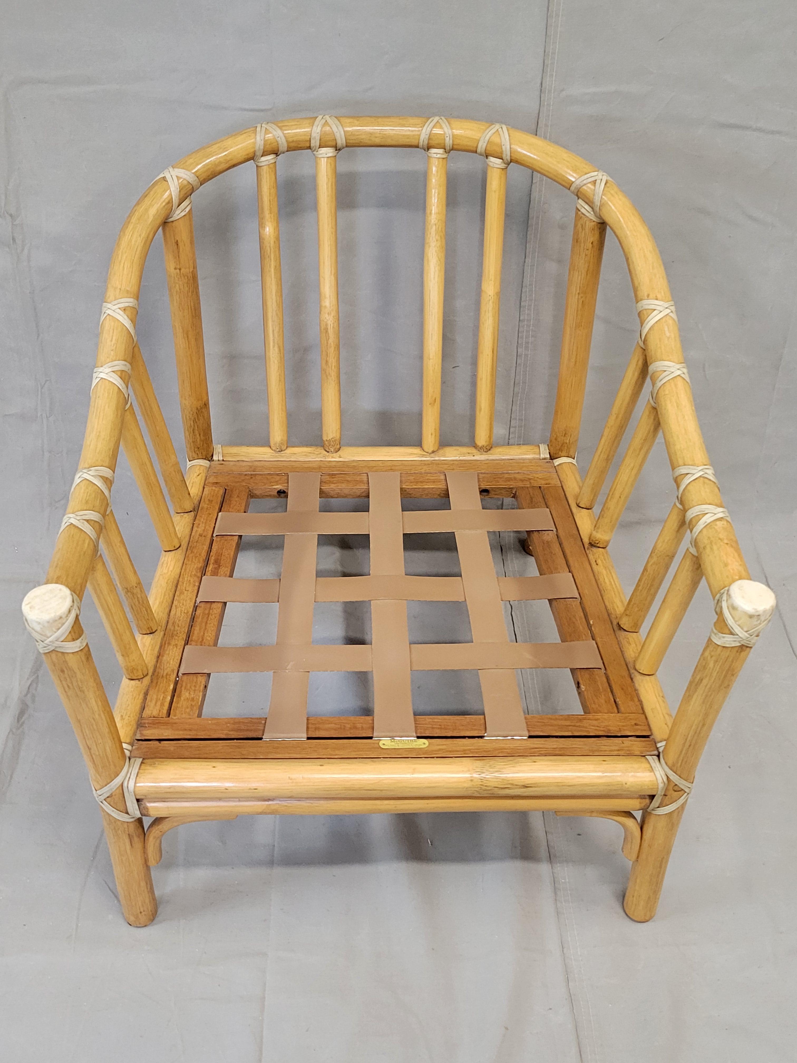 Vintage 1978 McGuire Bamboo Lounge Chairs With Two Sets of Cushions - a Pair 8