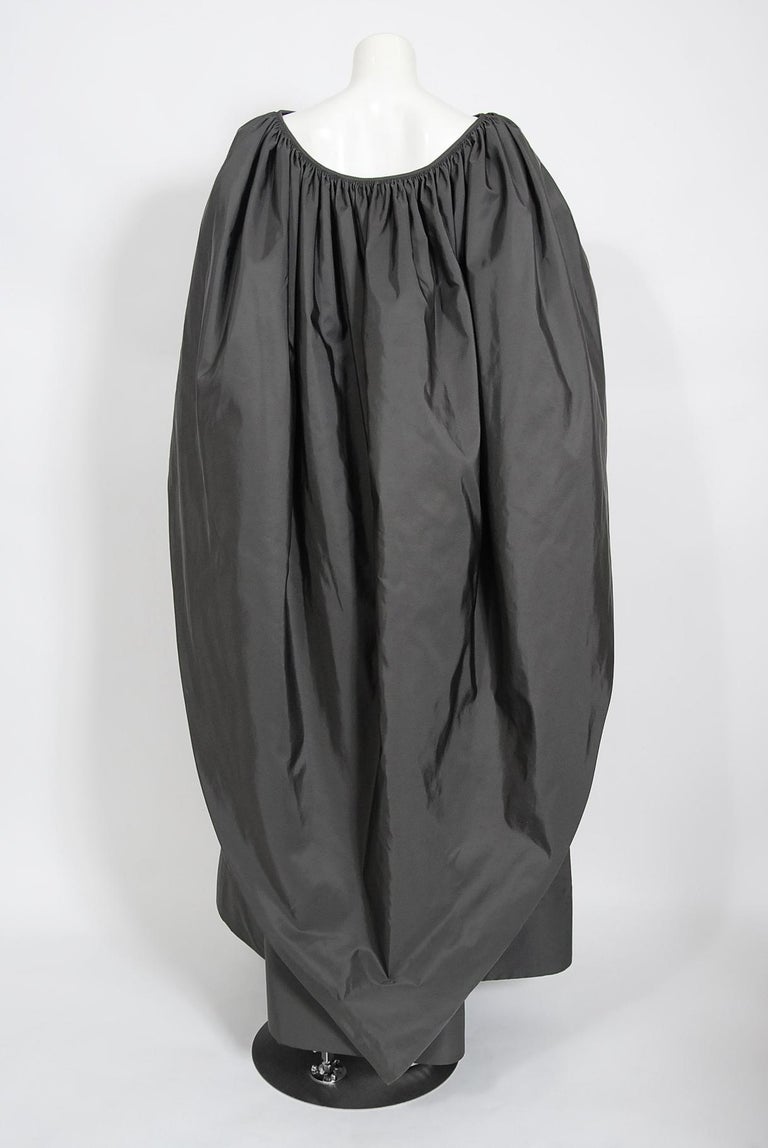 Rare 1978 Pierre Cardin Haute Couture Pale Mint Turquoise Silk Avante Garde Sack Dress