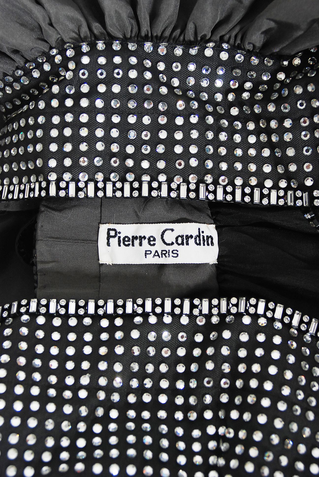 Vintage 1978 Pierre Cardin Haute Couture Charcoal Silk Voluminous Gown & Cape 5