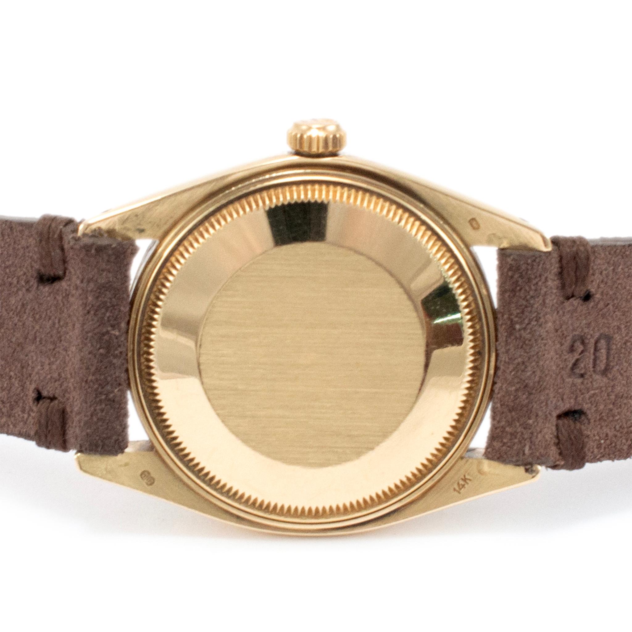 Vintage 1978 Rolex Date 34MM 1503 14K Yellow Gold Leather Strap Watch 1